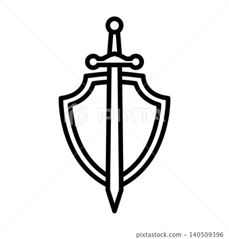 shield and sword icon vector design template in white background shield and sword icon vector design template in white background 140509396