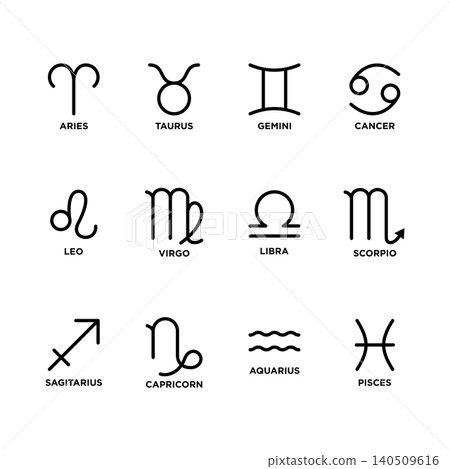 zodiac icon vector design template in white background zodiac icon vector design template in white background 140509616