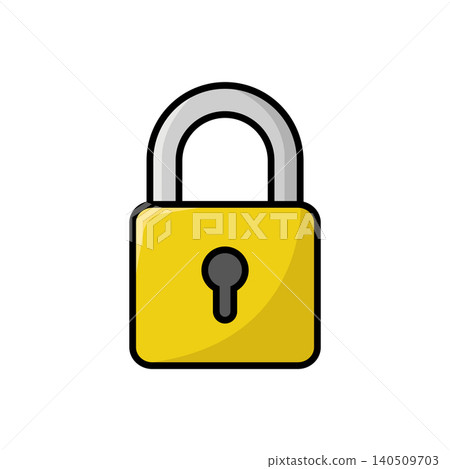padlock icon vector design template in white background padlock icon vector design template in white background 140509703