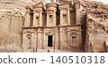 The magnificent royal tombs carved into the rock face of the Petra ruins (around the tomb of the jars) 140510318
