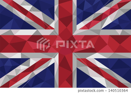 Vector illustration of the national flag of the United Kingdom featuring the iconic Union Jack design. The background is rendered in a modern geometric low poly pattern with mosaic triangles Vector illustration of the national flag of the United Kingdom featuring the iconic Union Jack design. The background is rendered in a modern geometric low poly pattern with mosaic triangles 140510364