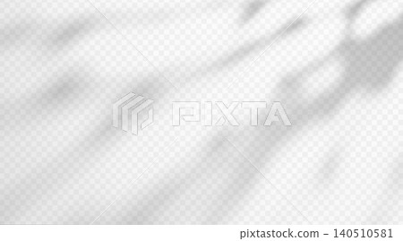 Abstract shadow overlay from tree foliage on transparent background. Soft blurred leaf shade effect created by natural sunlight. 140510581
