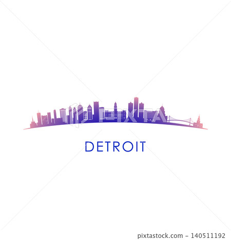 Detroit skyline silhouette. Detroit skyline silhouette. 140511192