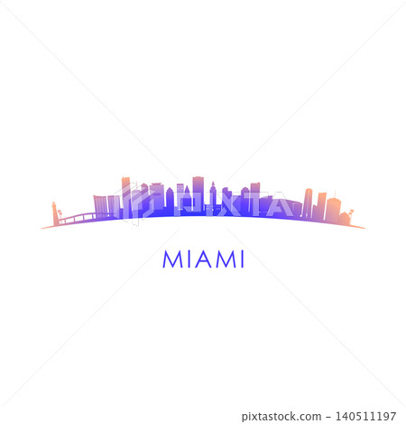 Miami skyline silhouette. Miami skyline silhouette. 140511197