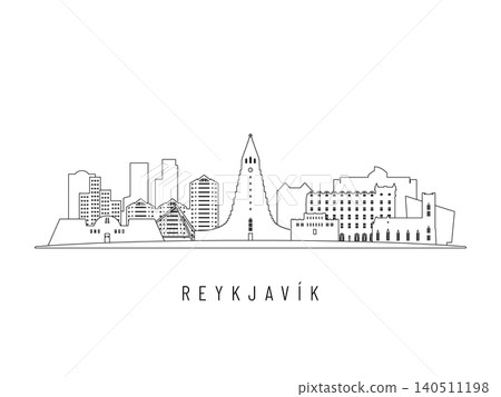 Detailed Reykjavik skyline vector illustration. Detailed Reykjavik skyline vector illustration. 140511198