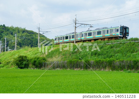 E131系列機車在鹿島線堤上運行 140511228