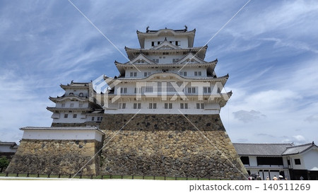 Himeji Castle's magnificent keep and white plaster castle architecture – a beautiful landscape of a World Heritage Site. Himeji Castle's magnificent keep and white plaster castle architecture – a beautiful landscape of a World Heritage Site. 140511269