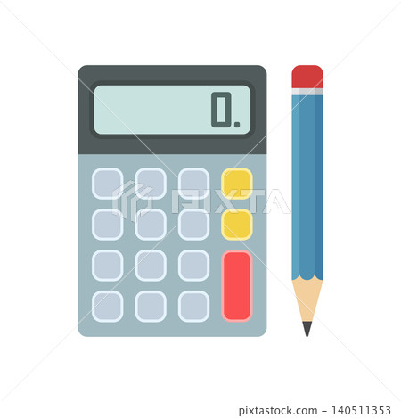 Calculator icon in colorful flat style. Mathematics vector illustration on isolated background. Calculation sign business concept. 140511353