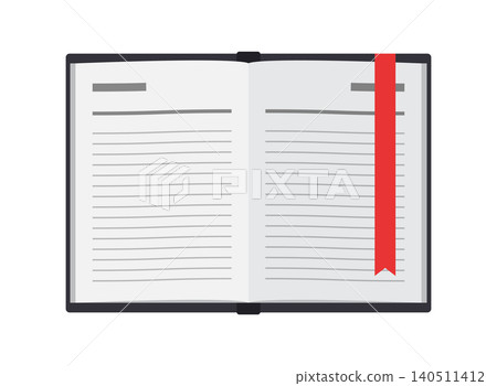 Notebook with pencil icon in flat style. Notepad document vector illustration on isolated background. Workbook sign business concept. 140511412