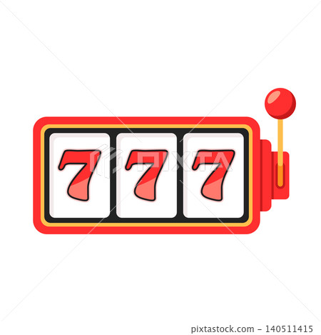 Casino slot machine icon in flat style. 777 jackpot vector illustration on isolated background. Game machine sign business concept. Casino slot machine icon in flat style. 777 jackpot vector illustration on isolated background. Game machine sign business concept. 140511415