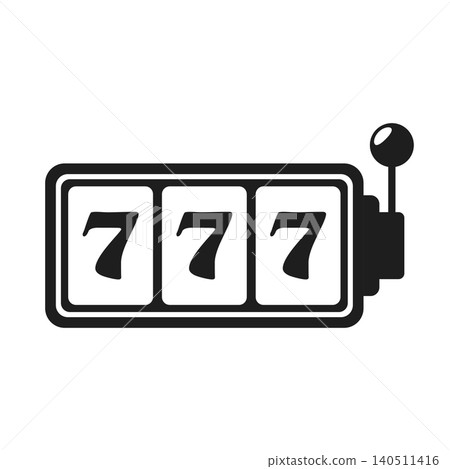 Casino slot machine icon in flat style. 777 jackpot vector illustration on isolated background. Game machine sign business concept. Casino slot machine icon in flat style. 777 jackpot vector illustration on isolated background. Game machine sign business concept. 140511416