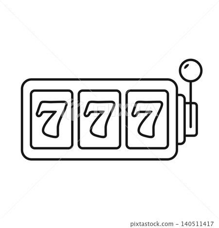Casino slot machine icon in flat style. 777 jackpot vector illustration on isolated background. Game machine sign business concept. Casino slot machine icon in flat style. 777 jackpot vector illustration on isolated background. Game machine sign business concept. 140511417