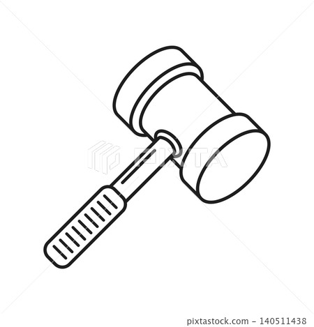 Hammer icon in flat outline stroke style. Mallet vector illustration on isolated background. Work tool sign business concept. Hammer icon in flat outline stroke style. Mallet vector illustration on isolated background. Work tool sign business concept. 140511438