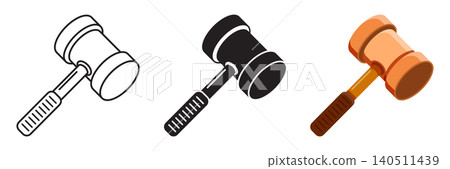Hammer icon set collection in flat style. Mallet vector illustration on isolated background. Work tool sign business concept. Hammer icon set collection in flat style. Mallet vector illustration on isolated background. Work tool sign business concept. 140511439
