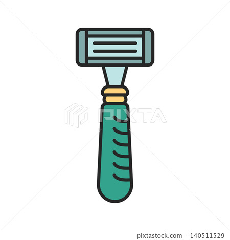 Shaving machine icon in flat colorful style. Razor blade vector illustration on isolated background. Hair beauty equipment sign business concept. 140511529
