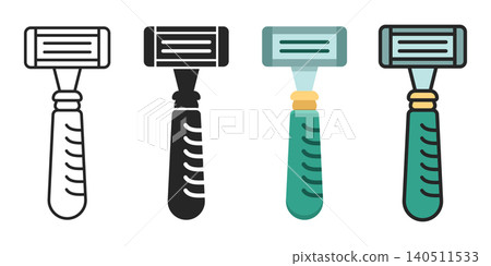 Shaving machine icon set collection in flat style. Razor blade vector illustration on isolated background. Hair beauty equipment sign business concept. Shaving machine icon set collection in flat style. Razor blade vector illustration on isolated background. Hair beauty equipment sign business concept. 140511533