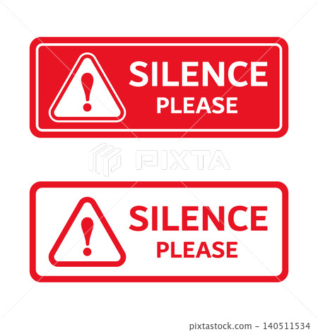 Silence please icon in flat style. Silent banner vector illustration on isolated background. Warning sign business concept. Silence please icon in flat style. Silent banner vector illustration on isolated background. Warning sign business concept. 140511534