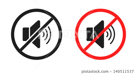 Quiet zone icon in flat style. Silent banner vector illustration on isolated background. Warning sign business concept. Quiet zone icon in flat style. Silent banner vector illustration on isolated background. Warning sign business concept. 140511537