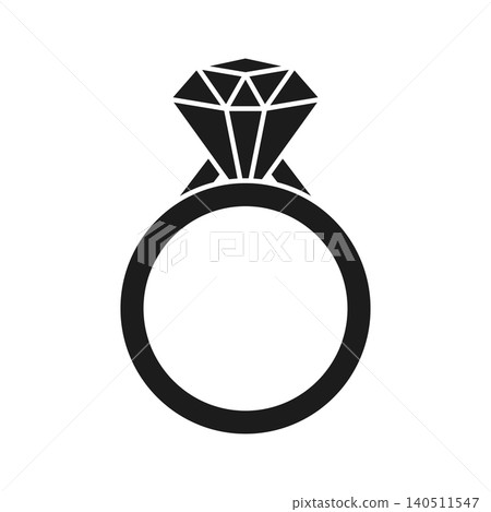 Wedding ring silhouette icon in flat style. Brilliant gold jewellery vector illustration on isolated background. Luxury gift sign business concept. Wedding ring silhouette icon in flat style. Brilliant gold jewellery vector illustration on isolated background. Luxury gift sign business concept. 140511547