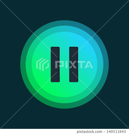 Pause button icon in flat style. Sound control vector illustration on isolated background. Media sign business concept. 140511643