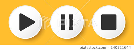 Music player buttons icon in flat style. Sound control vector illustration on isolated background. Media sign business concept. Music player buttons icon in flat style. Sound control vector illustration on isolated background. Media sign business concept. 140511644
