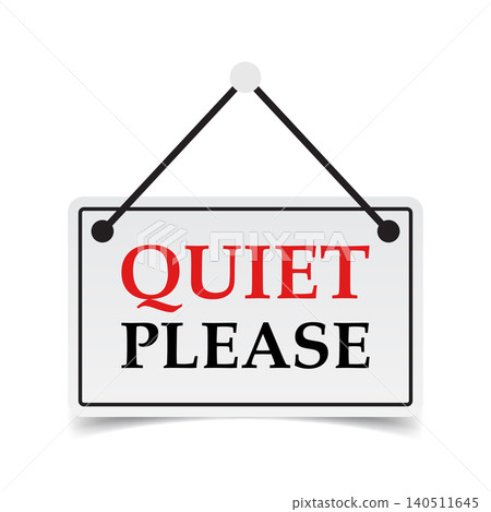 Quiet please icon in flat style. Silent banner vector illustration on isolated background. Warning sign business concept. Quiet please icon in flat style. Silent banner vector illustration on isolated background. Warning sign business concept. 140511645
