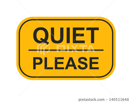 Quiet please icon in flat style. Silent banner vector illustration on isolated background. Warning sign business concept. Quiet please icon in flat style. Silent banner vector illustration on isolated background. Warning sign business concept. 140511648