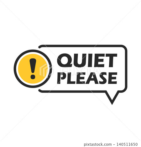 Quiet please icon in flat style. Silent banner vector illustration on isolated background. Warning sign business concept. Quiet please icon in flat style. Silent banner vector illustration on isolated background. Warning sign business concept. 140511650