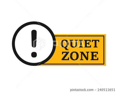 Quiet zone icon in flat style. Silent banner vector illustration on isolated background. Warning sign business concept. Quiet zone icon in flat style. Silent banner vector illustration on isolated background. Warning sign business concept. 140511651