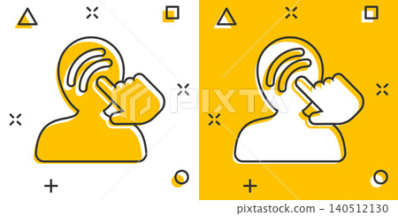 Mind awareness icon in comic style. Idea human cartoon vector illustration on isolated background. Customer brain splash effect business concept. 140512130