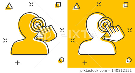 Mind awareness icon in comic style. Idea human cartoon vector illustration on isolated background. Customer brain splash effect business concept. Mind awareness icon in comic style. Idea human cartoon vector illustration on isolated background. Customer brain splash effect business concept. 140512131