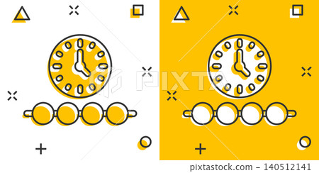 Timeline icon in comic style. Progress cartoon vector illustration on white isolated background. Diagram splash effect business concept. Timeline icon in comic style. Progress cartoon vector illustration on white isolated background. Diagram splash effect business concept. 140512141