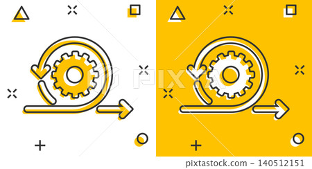 Agile icon in comic style. Flexible cartoon vector illustration on white isolated background. Arrow cycle splash effect business concept. Agile icon in comic style. Flexible cartoon vector illustration on white isolated background. Arrow cycle splash effect business concept. 140512151