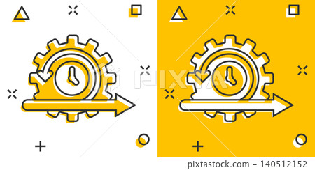 Agile icon in comic style. Flexible cartoon vector illustration on white isolated background. Arrow cycle splash effect business concept. Agile icon in comic style. Flexible cartoon vector illustration on white isolated background. Arrow cycle splash effect business concept. 140512152