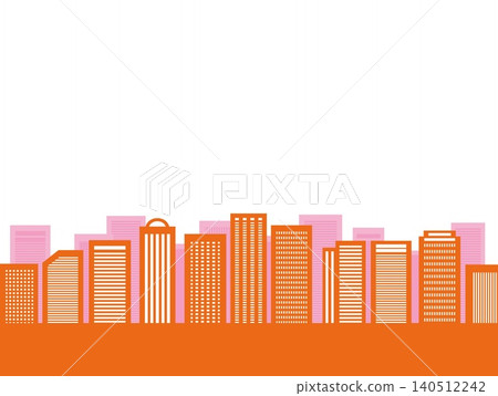 城市景觀，建築物，白色背景，橘色，粉紅色 140512242