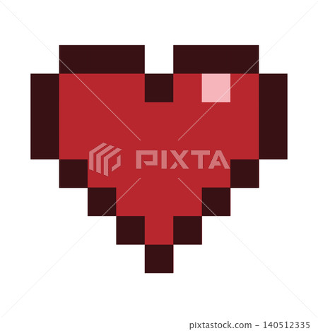 Pixelated heart icon 140512335