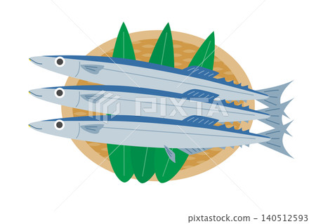 Vector illustration of fresh saury served in a basket Vector illustration of fresh saury served in a basket 140512593