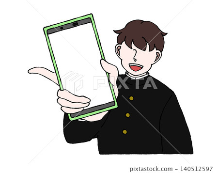 身穿制服的男學生,智慧型手機應用程式介紹,社交媒體螢幕展示,插圖。 身穿制服的男學生,智慧型手機應用程式介紹,社交媒體螢幕展示,插圖。 140512597