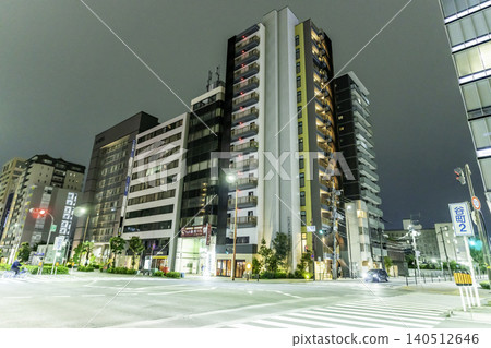 Osaka night view, Tanimachi, Tanimachi 2-chome intersection, Osaka City, Osaka Prefecture Osaka night view, Tanimachi, Tanimachi 2-chome intersection, Osaka City, Osaka Prefecture 140512646