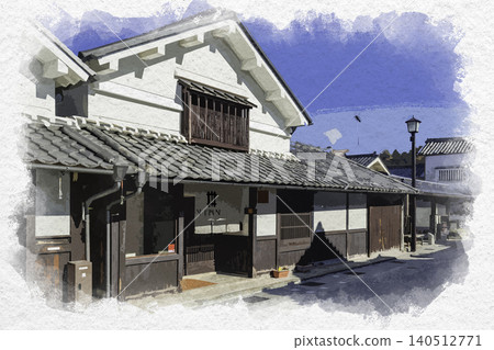 Watercolor-style painting of the Kawaramachi Tsumairi merchant houses in Tamba-Sasayama, NIPONIA Sasayama Castle Town Hotel, Tamba-Sasayama City, Hyogo Prefecture Watercolor-style painting of the Kawaramachi Tsumairi merchant houses in Tamba-Sasayama, NIPONIA Sasayama Castle Town Hotel, Tamba-Sasayama City, Hyogo Prefecture 140512771