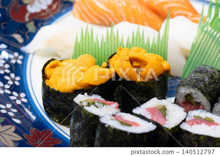 A delicious assortment of nigiri sushi A delicious assortment of nigiri sushi 140512797