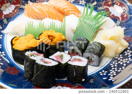 A delicious assortment of nigiri sushi A delicious assortment of nigiri sushi 140512801