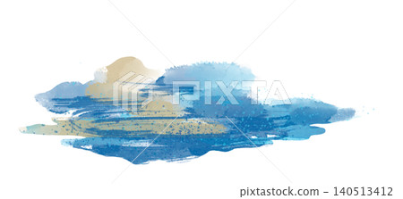 Japanese-style watercolor cloud illustration PNG transparent material | Blue clouds, Japanese pattern design, background decoration 140513412