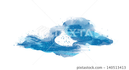Japanese-style watercolor cloud illustration PNG transparent material | Blue clouds, Japanese pattern design, background decoration 140513413