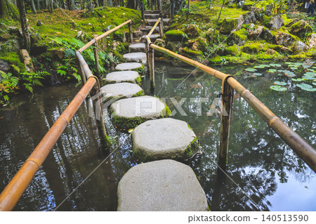 Stone Pathway by Pond in Tenju an Zen Garden Nov 26 2025 Stone Pathway by Pond in Tenju an Zen Garden Nov 26 2025 140513590