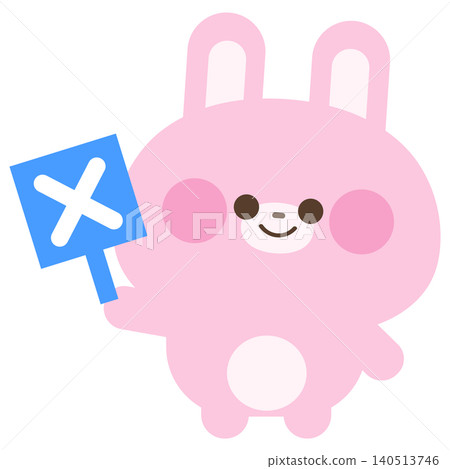 一隻兔子做出X形手勢 一隻兔子做出X形手勢 140513746
