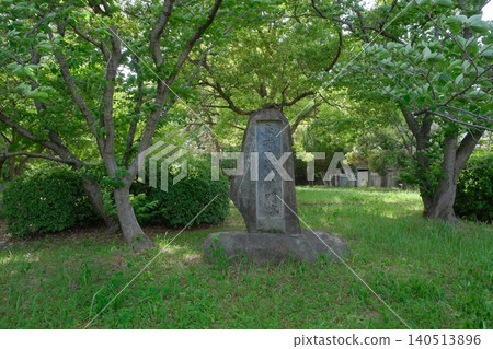 Stone monument at the site of the Rajomon Gate of Heijo-kyo Stone monument at the site of the Rajomon Gate of Heijo-kyo 140513896