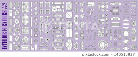 Garden interior and furniture top view floor plan icons. Outdoor interior and landscape design thin line elements of patio and lounge zone furniture, building, pool and plants floorplan top view icons Garden interior and furniture top view floor plan icons. Outdoor interior and landscape design thin line elements of patio and lounge zone furniture, building, pool and plants floorplan top view icons 140513937