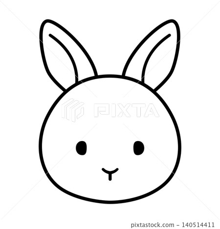 Simple line drawing illustration of a rabbit's face Simple line drawing illustration of a rabbit's face 140514411