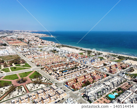 Aerial view of Torre de la Horadada townscape Aerial view of Torre de la Horadada townscape 140514454